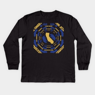 Distressed California Spinning Kids Long Sleeve T-Shirt